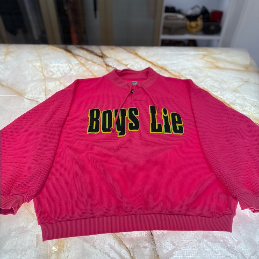 Boys Lie Pink Sweatpants and Sweatshirt Set - Picture 6 of 10